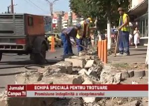 ECHIPĂ SPECIALĂ PENTRU TROTUARE. PROMISIUNE ÎNDEPLINITĂ A VICEPRIMARULUI
