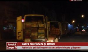 MARFĂ CONFISCATĂ ŞI AMENZI. ACŢIUNI ALE POLIŢIEI ÎMPOTRIVA SAMSARLOR DE FRUCTE ŞI LEGUME