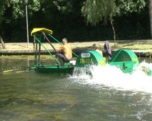 ÎN SFÂRŞIT, SE CURĂŢĂ ŞI LACUL CRÂNG. MOTOCOASA ACVATICĂ A AJUNS AZI LA HELEŞTEU