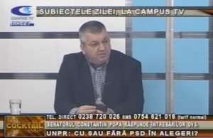 SENATORUL CONSTANTIN POPA, DESPRE SUBIECTELE ZILEI, LA CAMPUS TV