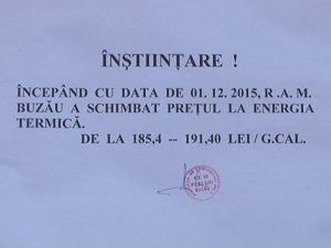 CUM SĂ SPERII UN CARTIER? AFIŞ CU CREŞTEREA PREŢULUI GIGACALORIEI LA PT 10