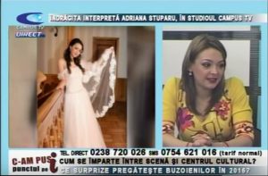 ÎNDRĂGITA INTERPRETĂ ADRIANA STUPARU, ÎN STUDIOUL CAMPUS TV