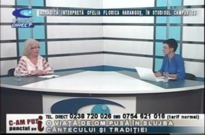 ÎNDRĂGITA INTERPRETĂ OFELIA FLORICA HARANGUŞ, ÎN STUDIOUL CAMPUS TV