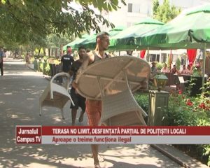 TERASA "NO LIMIT" DESFIINŢATĂ PARŢIAL DE POLIŢIŞTII LOCALI. APROAPE O TREIME FUNCŢIONA ILEGAL