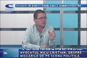 AVOCATUL NICU CRISTIAN, DESPRE MIŞCĂRILE DE PE SCENA POLITICĂ