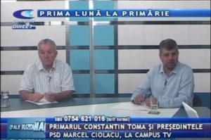 PRIMARUL CONSTANTIN TOMA ŞI  MARCEL CIOLACU, PREŞEDINTELE PSD BUZĂU, ÎN STUDIOUL CAMPUS TV