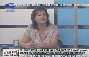 INSPECTORUL ŞCOLAR GENERAL FLORINA STOIAN, ÎN STUDIOUL CAMPUS TV