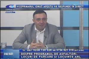 VICEPRIMARUL IONUŢ APOSTU, ÎN STUDIOUL CAMPUS TV