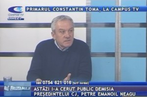 PRIMARUL CONSTANTIN TOMA, LA CAMPUS TV