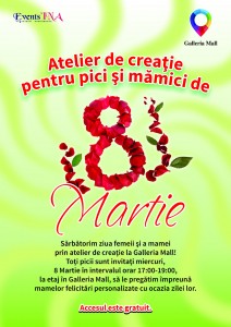 ATELIER DE CREAŢIE PENTRU PICI ŞI MĂMICI DE 8 MARTIE