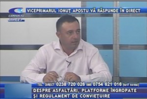 VICEPRIMARUL IONUŢ APOSTU, LA CAMPUS TV
