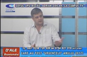 ŞEFUL UPU BUZĂU, DR. ADRIAN ZOICAN, LA CAMPUS TV