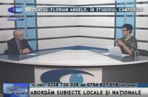AVOCATUL FLORIAN ANGELO, ÎN STUDIOUL CAMPUS TV