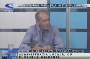 FOSTUL VICEPRIMAR FĂNICĂ BÂRLĂ, ÎN STUDIOUL CAMPUS TV