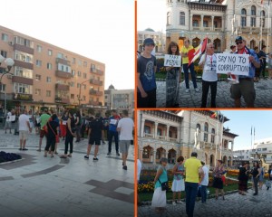 PROTESTE TIMIDE ȘI LA BUZĂU. CÎTEVA ZECI DE PERSOANE, ÎN PIAȚA DACIA