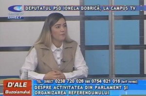 DEPUTATUL PSD IONELA DOBRICĂ, LA CAMPUS TV
