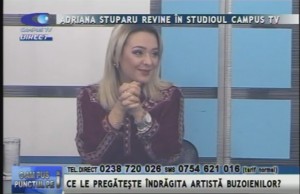 ADRIANA STUPARU REVINE ÎN STUDIOUL CAMPUS TV