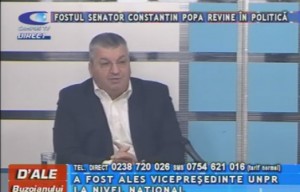 FOSTUL SENATOR CONSTANTIN POPA REVINE ÎN POLITICĂ