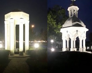 MONUMENTE ILUMINATE ÎN CIMITIRUL EROILOR. CALEA EROILOR ARE BĂNCI PERSONALIZATE
