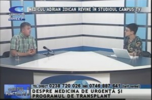MEDICUL ADRIAN ZOICAN REVINE ÎN STUDIOUL CAMPUS TV