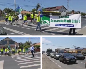 PROTESTATARII AU BLOCAT E 85, LA MĂRĂCINENI. INTERVENȚIE INEDITĂ A POLIȚIȘTILOR DE LA RUTIER