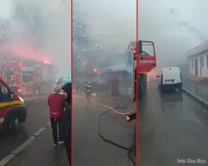 PANICĂ ÎN DOROBANȚI! CASA DE LÂNGĂ PIAȚA DIN CARTIER A LUAT FOC