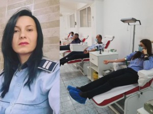 SÂNGE PENTRU COLEGA LOR BOLNAVĂ. ZECI DE POLIȚIȘTI AU DONAT PENTRU ANDREEA