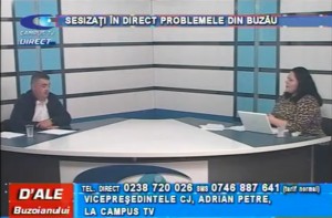VICEPREȘEDINTELE CJ ADRIAN PETRE, LA CAMPUS TV