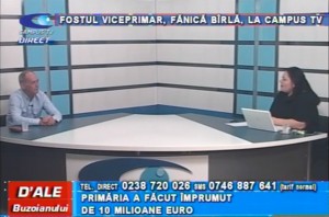 FOSTUL VICEPRIMAR FĂNICĂ BÎRLĂ, LA CAMPUS TV