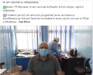 DEPUTAT DE BUZĂU, VACCINARE LIVE PE FACEBOOK. PARLAMENTARUL EMANUEL UNGUREANU, LA PRIMA DOZĂ
