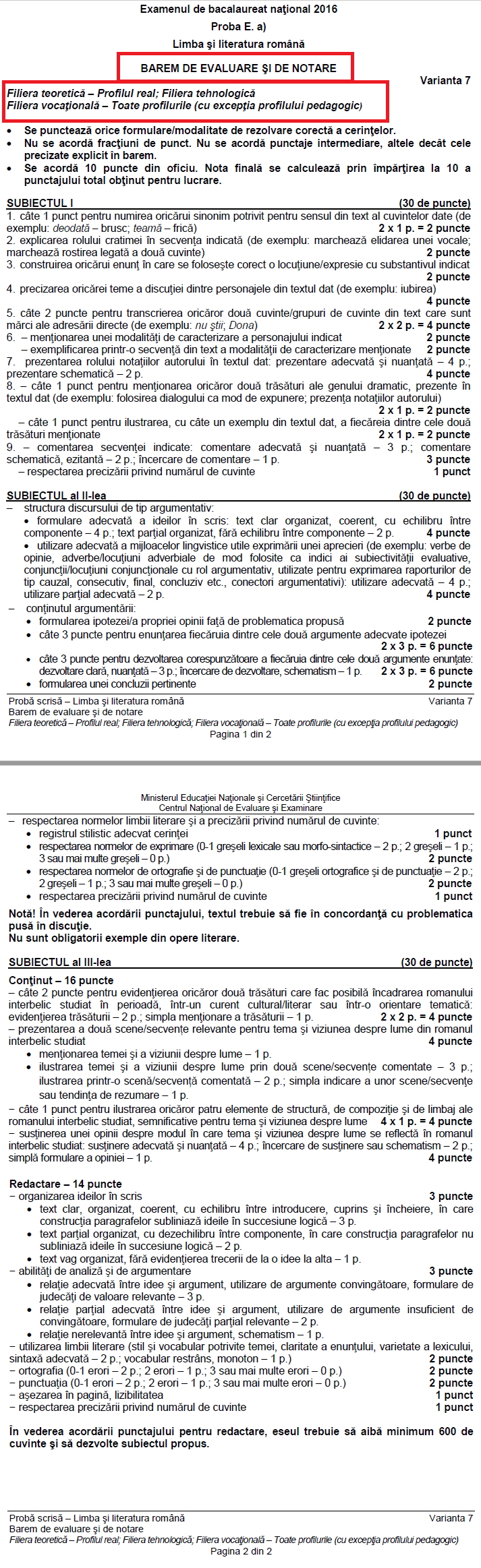 bac v7 profil real - barem