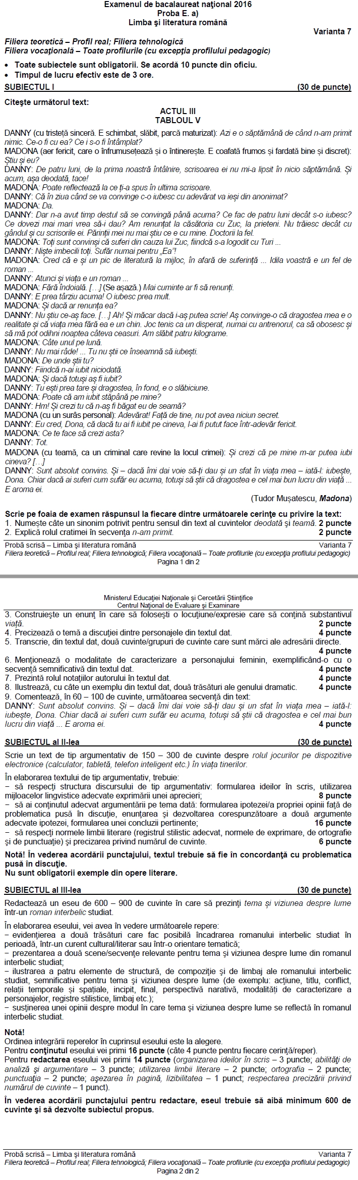 bac v7 profil real
