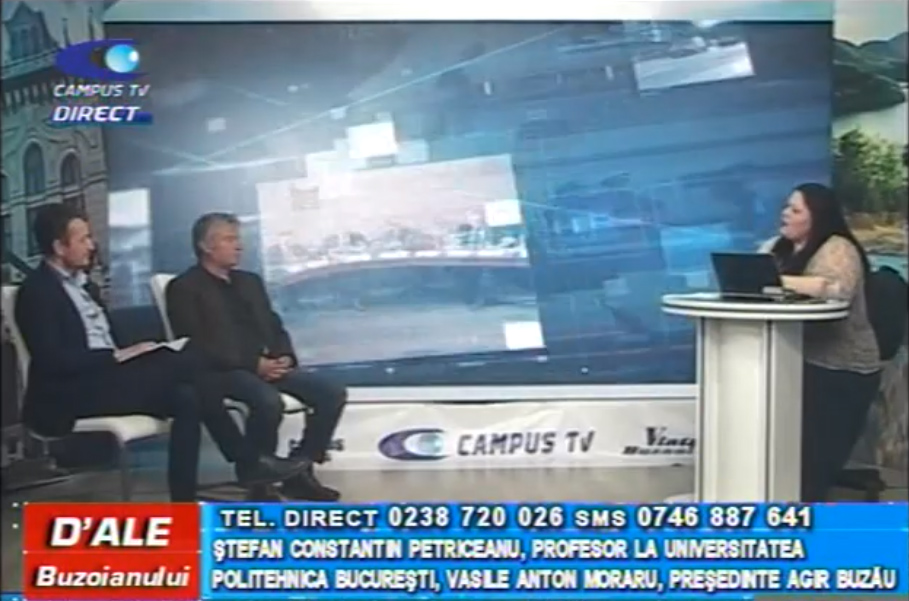 Ștefan Constantin Petriceanu, profesor la Universitatea Politehnică București, și președintele AGIR Buzău, Vasile Anton Moraru, invitați la CAMPUS TV