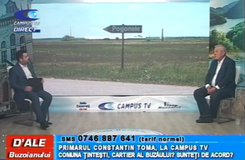 Primarul Constantin Toma, la CAMPUS TV. Comuna Țintești, cartier al Buzăului? Sunteți de acord?