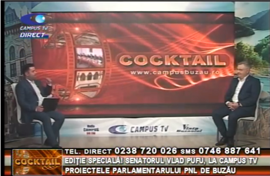 Ediție specială! Senatorul Vlad Pufu, la CAMPUS TV. Proiectele parlamentarului PNL de Buzău
