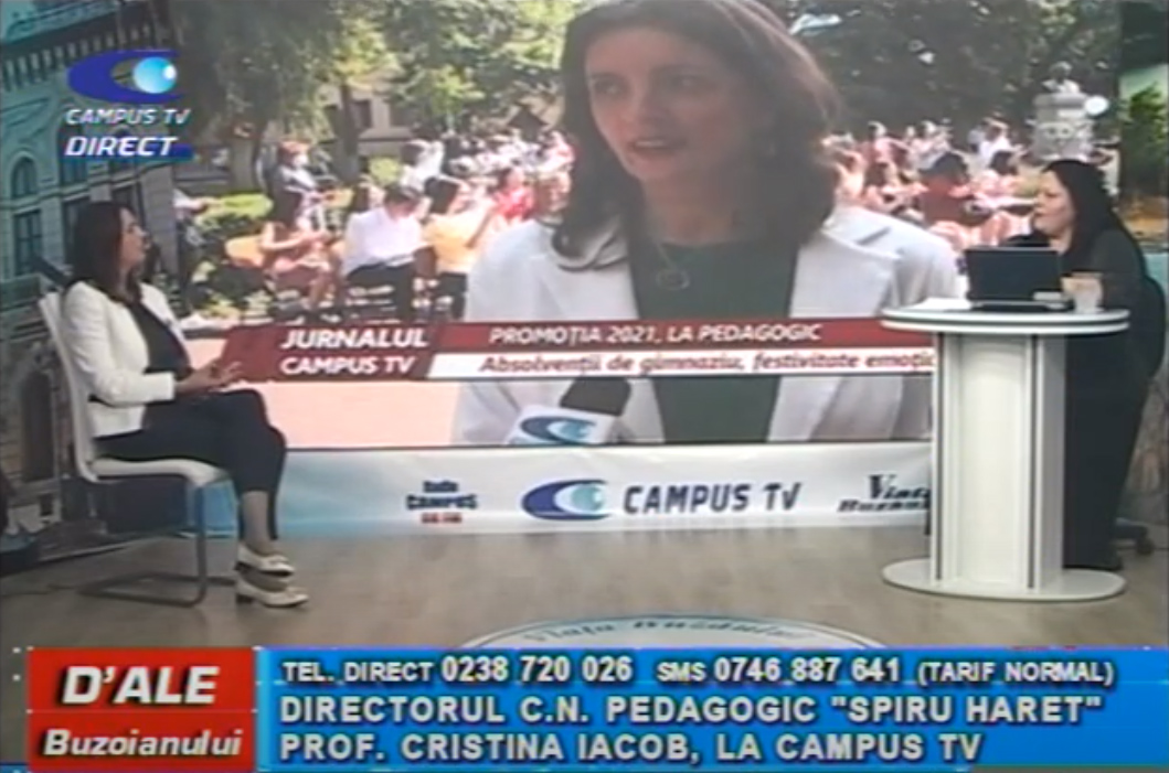 Directorul Colegiului Național Pedagogic „Spiru Haret”, prof. Cristina Iacob, la Campus Tv