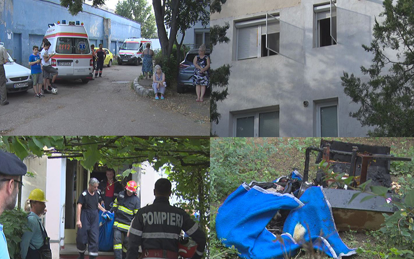 Locatari evacuați! Panică într-un bloc din Micro 14! Apartament incendiat!