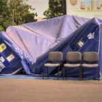 (VIDEO) Corturi-saună, la vaccinarea anti-COVID