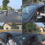 Razie la semafor, pe DJ 203 K, la Mărăcineni. Permise reținute pe bandă rulantă