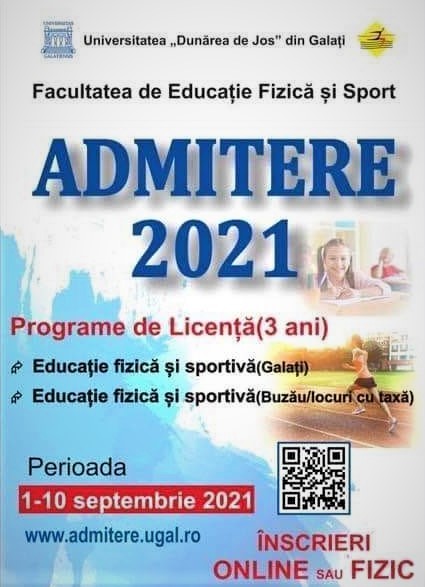 Mai este doar o zi! Înscrie-te la Facultatea de Educație Fizică și Sport, la Buzău!