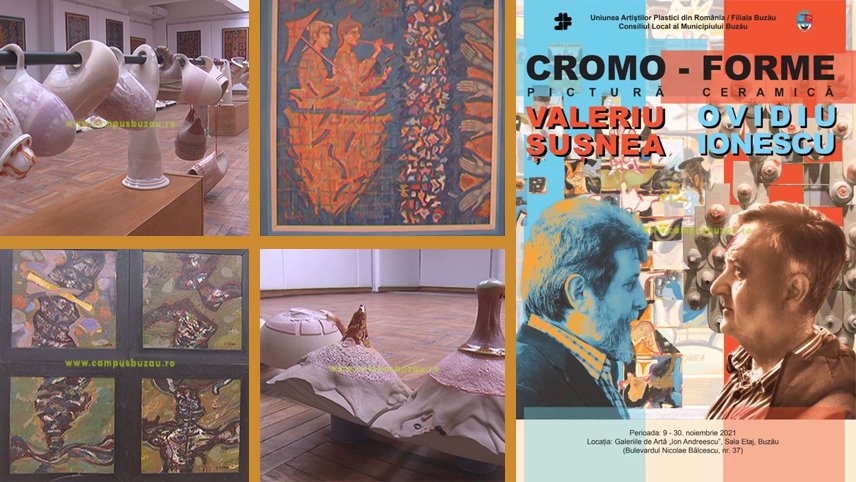 ”Cromo-Forme”. Expoziție dublă de pictură și ceramică