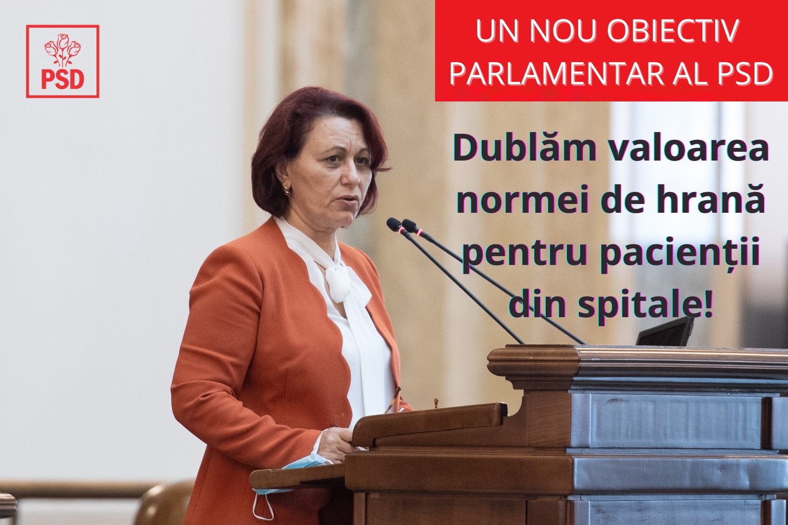 Propunere: dublarea normei de hrană în spitale și centre de plasament