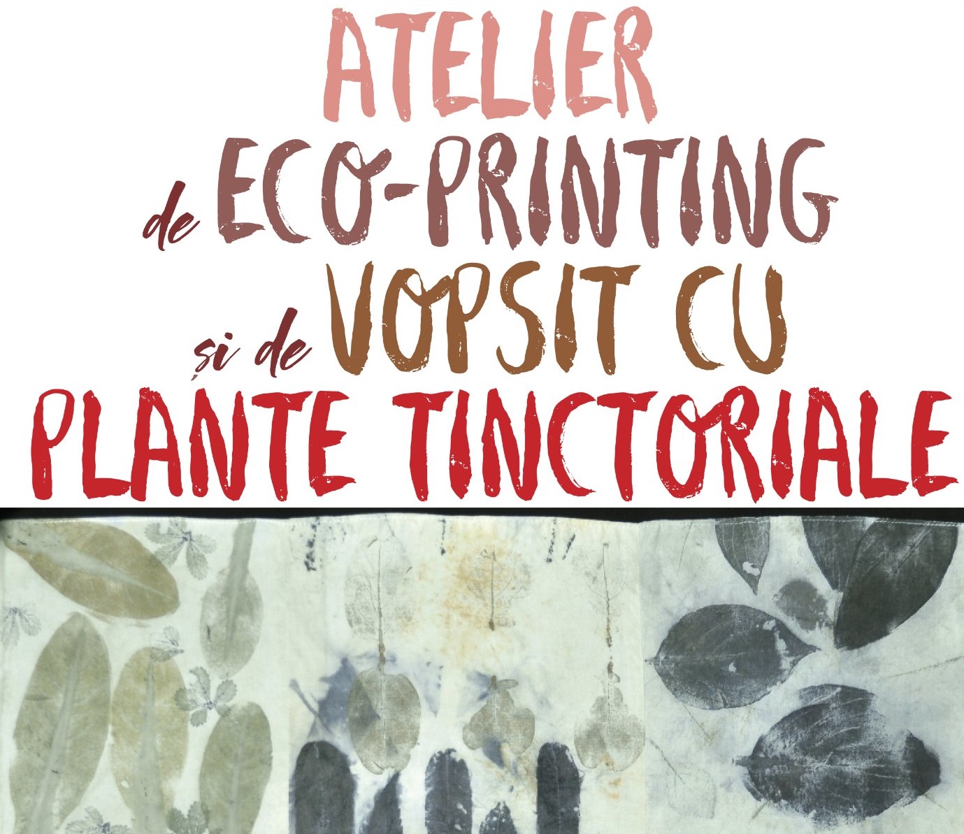 Eco-printing.  Atelier de vopsit cu plante tinctoriale