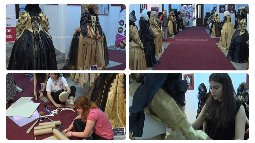 Rochii din hârtie. Elevii buzoieni învață să confecționeze costume