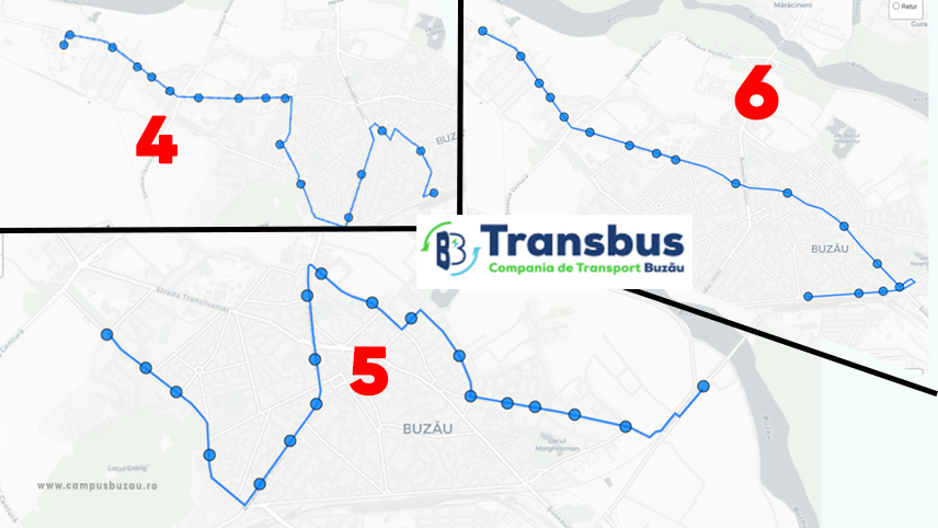 Se modifică programul de transport pe traseele 4, 5 şi 6
