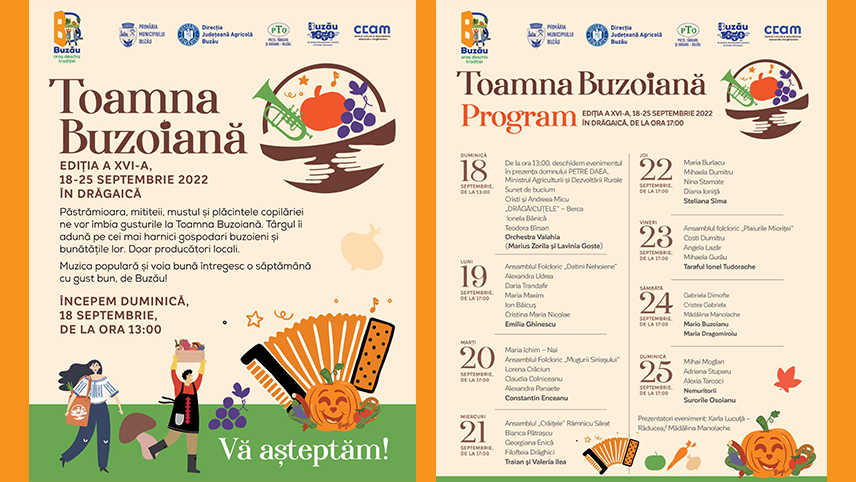 Toamna Buzoiană 18-25 septembrie 2022 – program evenimente