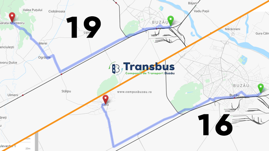 Modificări în programul de transport pe traseele autobuzelor 16 şi 19