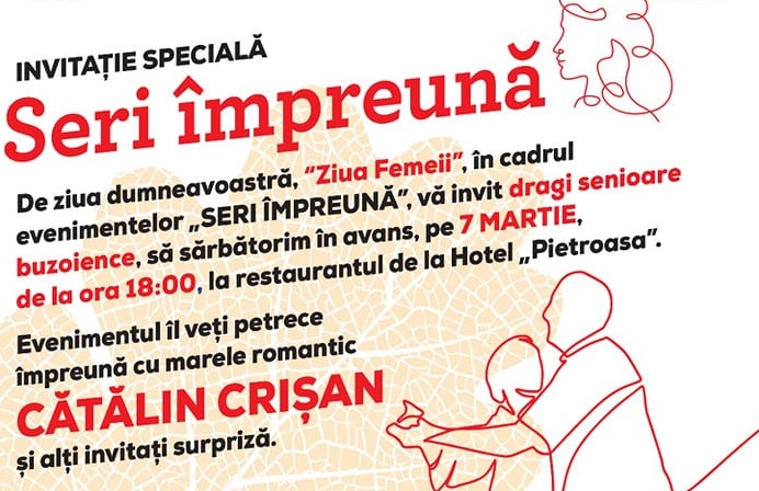 Surpriză de „Ziua Femeii”. Un recital romantic pentru senioare