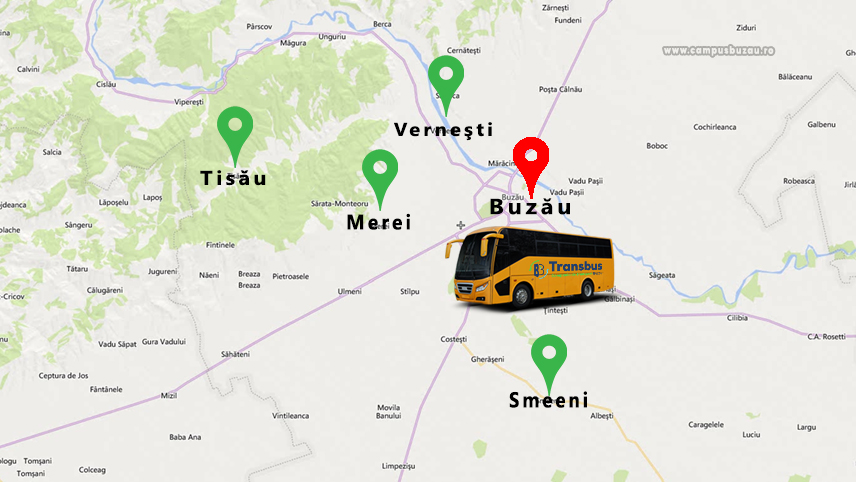 În atenția călătorilor din Smeeni, Vernești, Merei şi Tisău. Anunţ Trans bus
