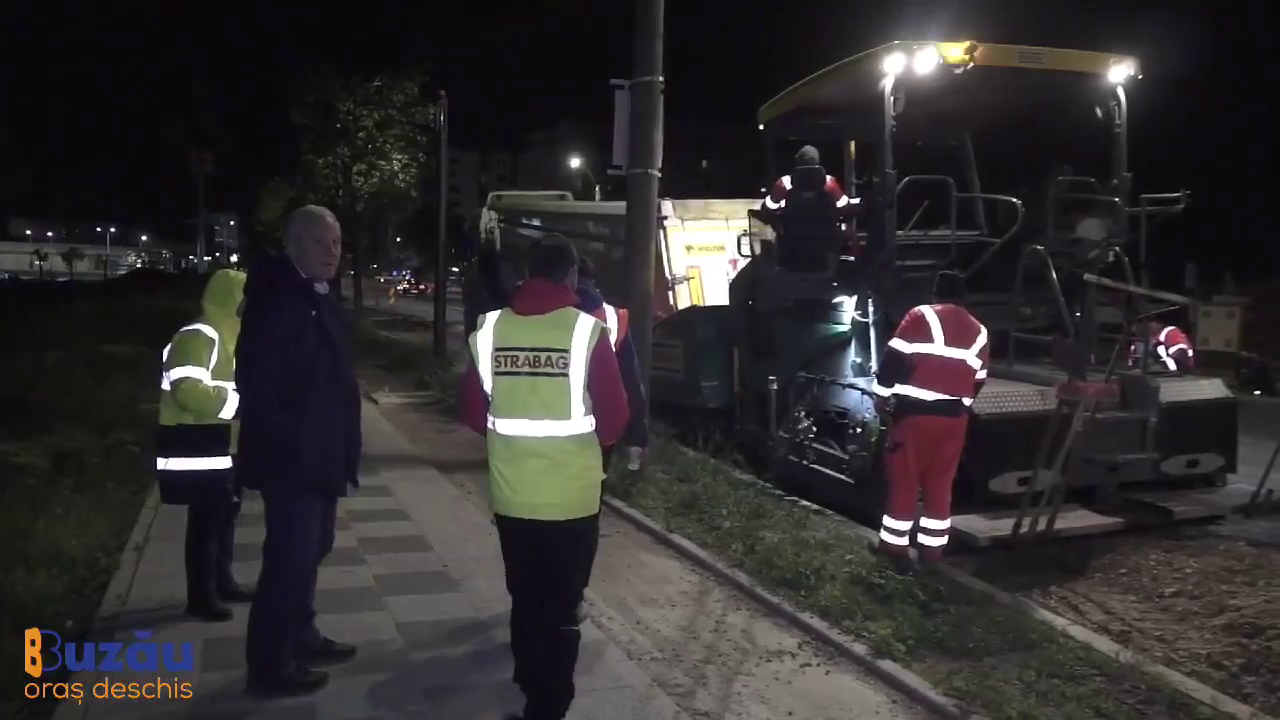 Asfaltări nocturne. Vizită de lucru pe șantier